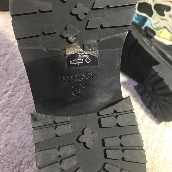 AllSaints Donita Leather Lug-Sole Boots Size 38 - Picture 8 of 14